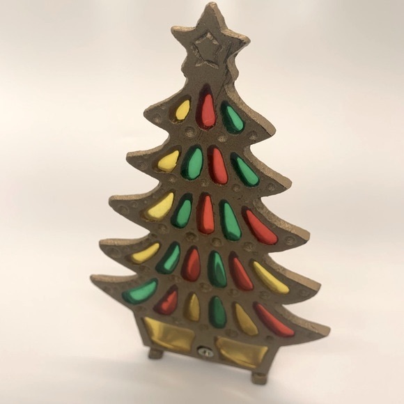 Vintage Brass Christmas Tree Votive Holder - Picture 4 of 8